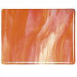 White, Orange Opal Streaky (2123) 3mm Sample - The Glass Underground 